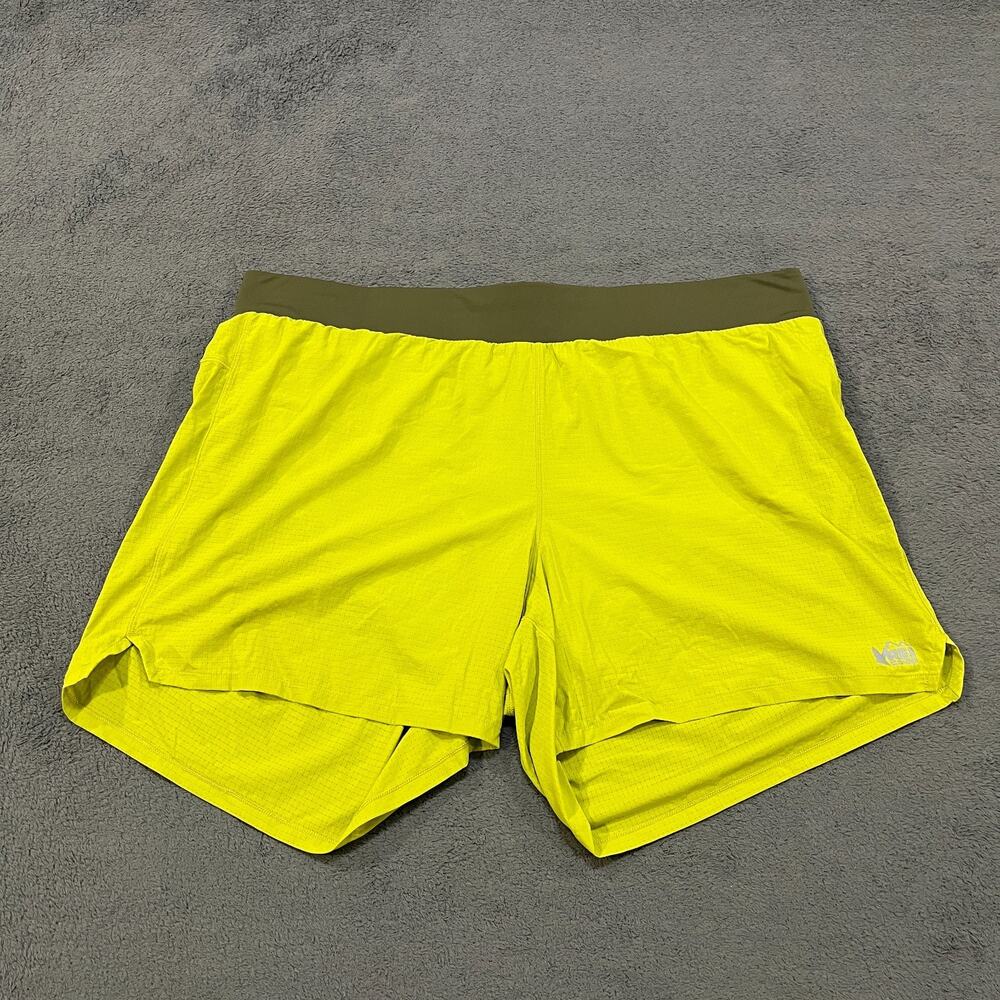REI Bright Yellow Athletic Running Shorts Activewear Workout Women's Size XL